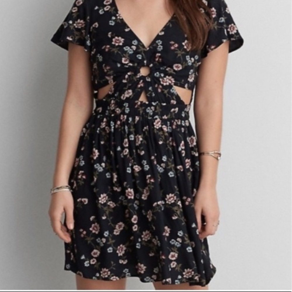American Eagle Blue Floral Summer Dress
